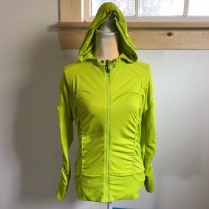 Athleta ruched zipup hooded running jacket